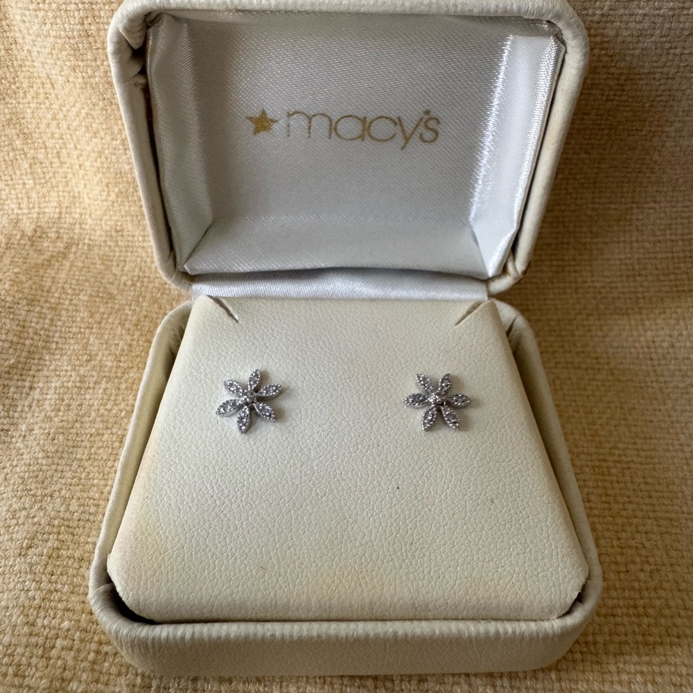 Macy's Bridge Diamond Flower Stud Earrings